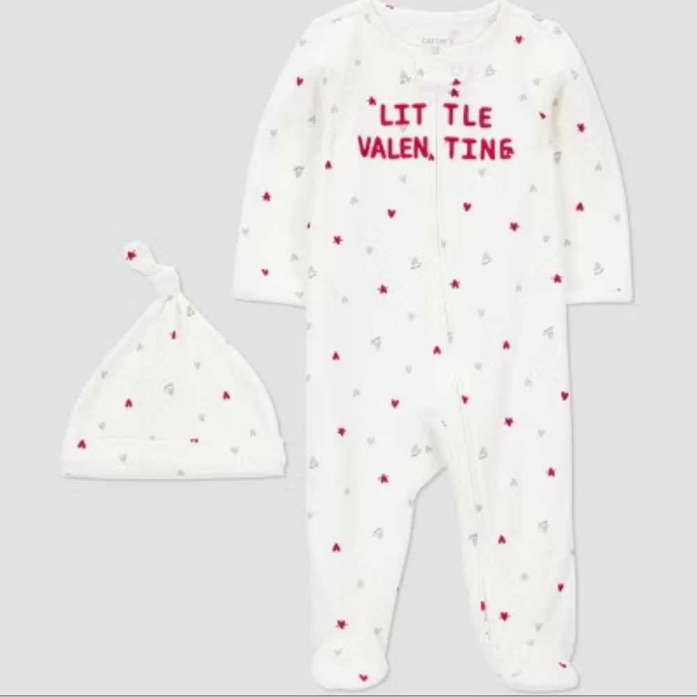 Carter's White Onesie with Red and Gray Accents